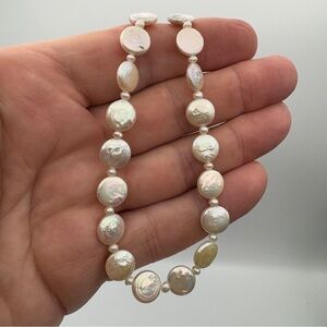 17” Freshwater Coin Pearl Necklace w/ 14/20 Gold-Filled Clasp